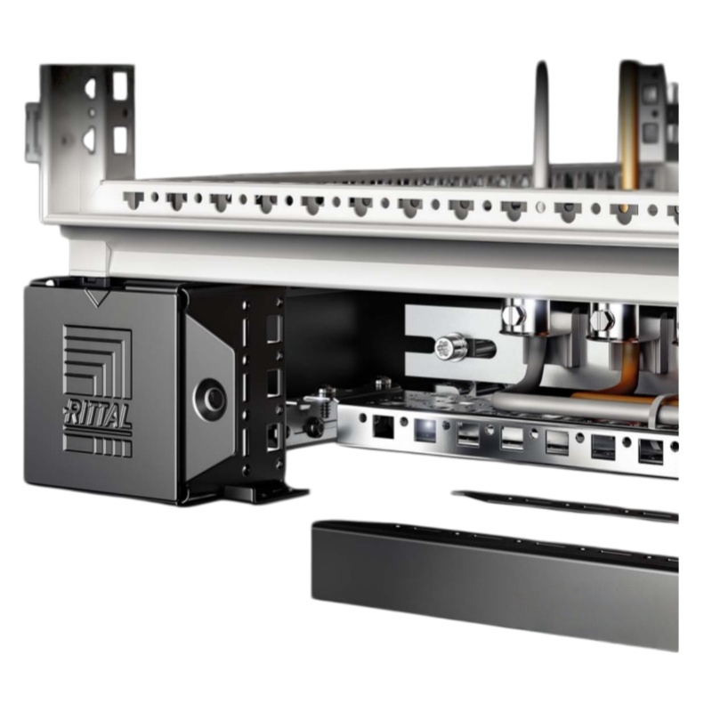VX enclosure base plinth system with carbon steel corner pieces and trim panels